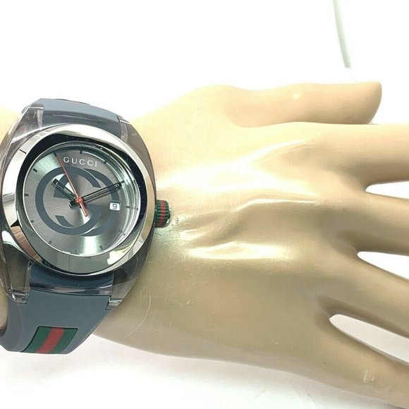 GUCCI SYNC YA137109 Men's Watch Gray Rubber Band - Picture 4 of 8